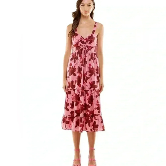 Ruched‎ Front Midi Dress - Picture 1 of 9